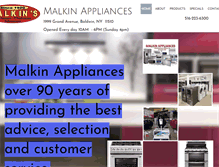 Tablet Screenshot of malkinappliances.com